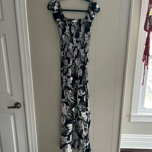 On the road off the shoulder floral print dress in Medium